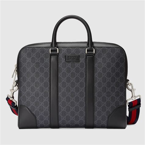 gucci leather briefcases|Gucci web gg supreme briefcase.